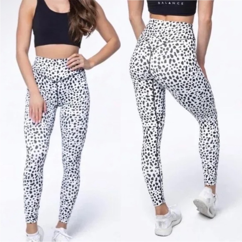 Balance Athletica Black and White Leopard Print Leggings